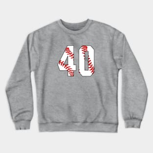 Baseball Number 40 #40 Baseball Shirt Jersey Favorite Player Biggest Fan Crewneck Sweatshirt